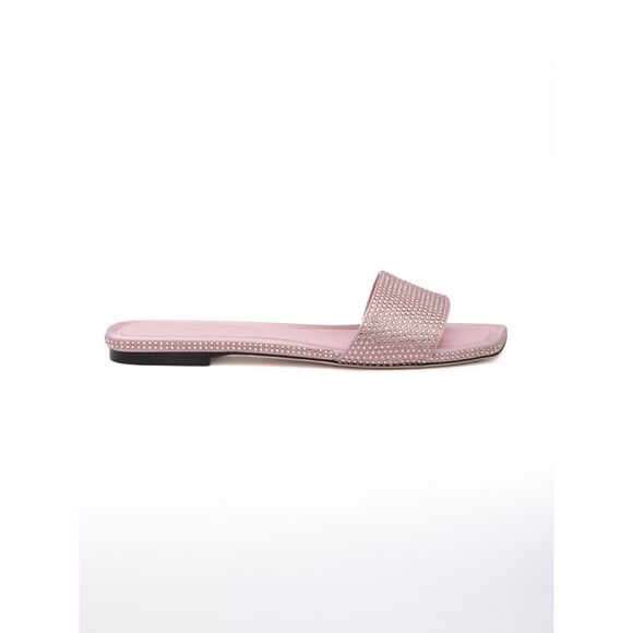 Jimmy Choo Shoes - Jimmy Choo Pink Satin Crystal Clovis Women's Flat